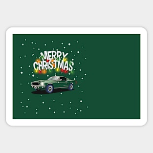 1968 Ford Mustang GT Christmas Sweater design Sticker